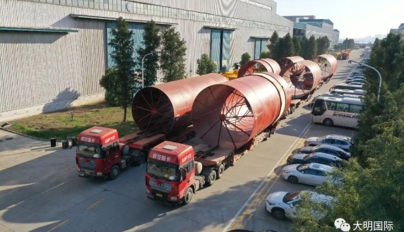 大明重工承制的艾法史密斯首套大型水泥窑筒设备交付海外